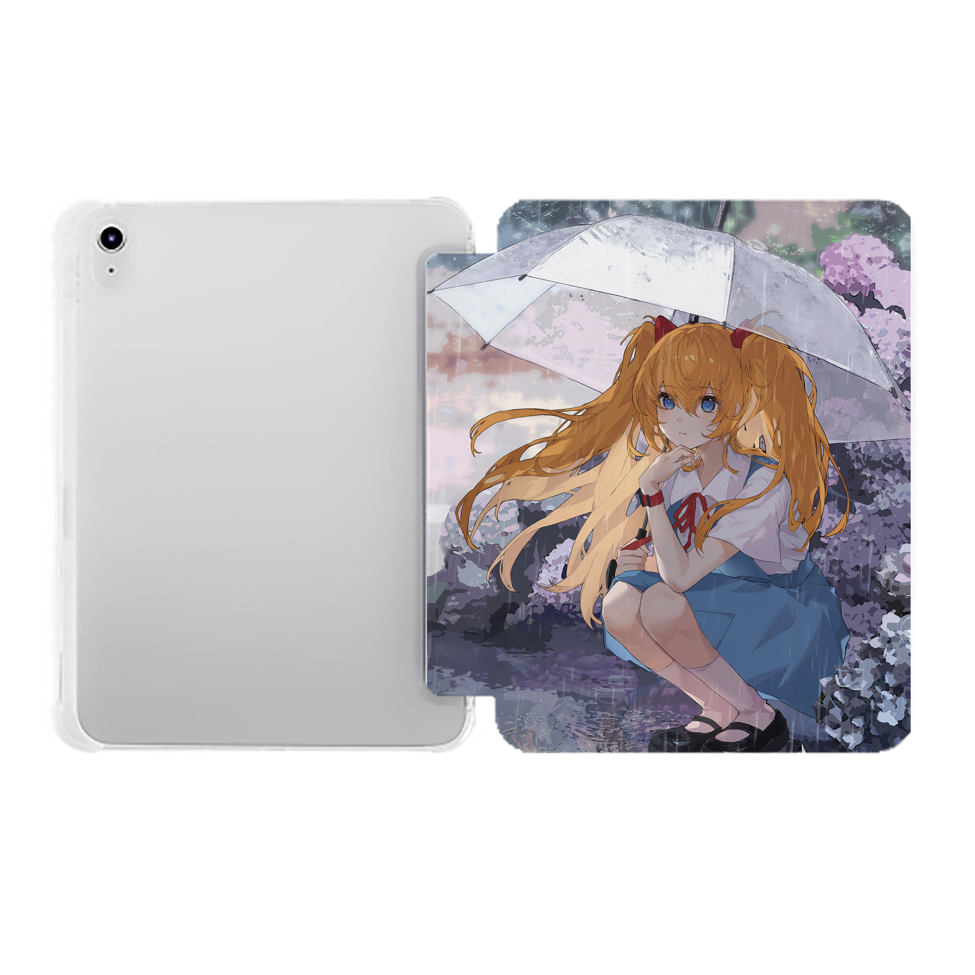 （画像用） EVA 新世紀エヴァンゲリオン IPad ケース ペン収納付き 三つ折りスタンド PUレザー×シリコン 対応機種9.5/10.5/10.9インチ